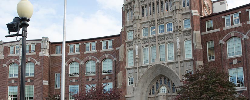 Front entrance of Harkins Hall